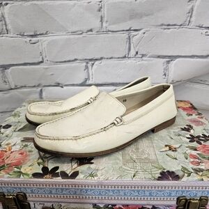 Tod's White Patent Loafers